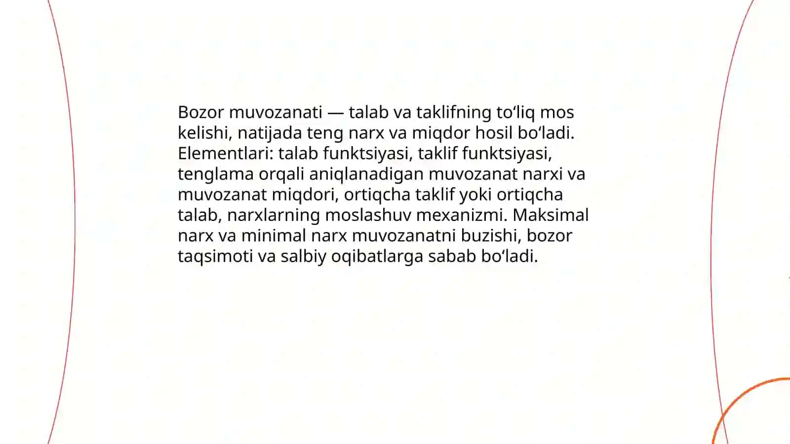 Bozor muvozanati maksimal va minimal narxlar 3