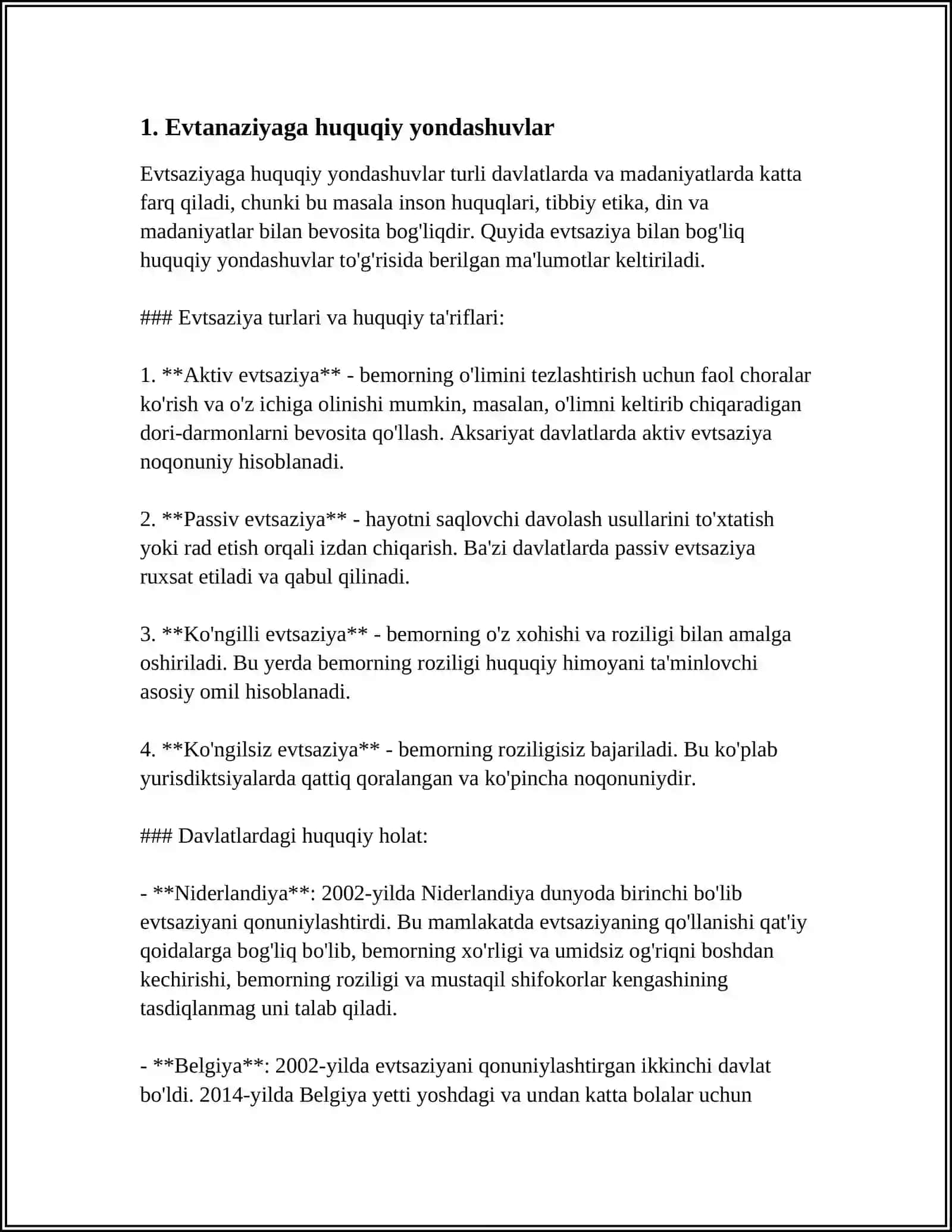 EVTANAZIYA MUAMMOLARI 3
