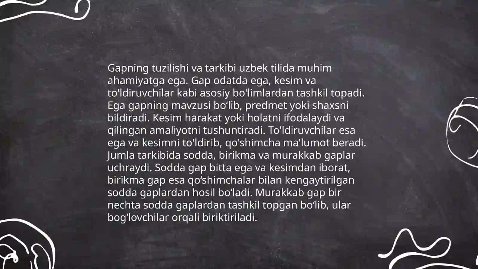 Gapning tuzilishi va tarkibi 3