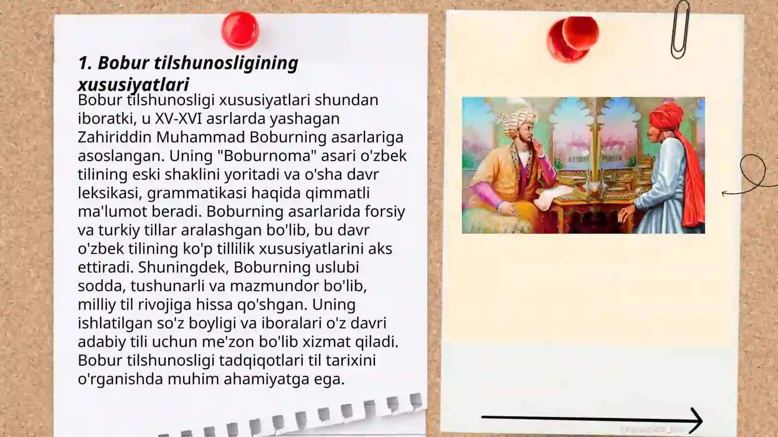 Bobur tilshunosligi xususiyatlari 3