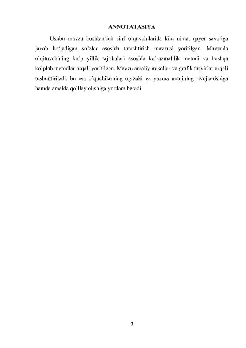 UZLUKSIZ KASBIY RIVOJLANTIRISH KURSI 3