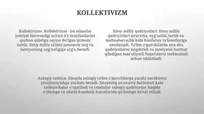 Xitoyda Milliy Qadriyatlar Maktab Tarbiyasi 3