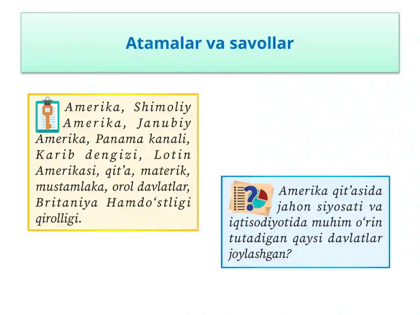 O‘tilgan mavzu: Amerikaning siyosiy xaritasi 3