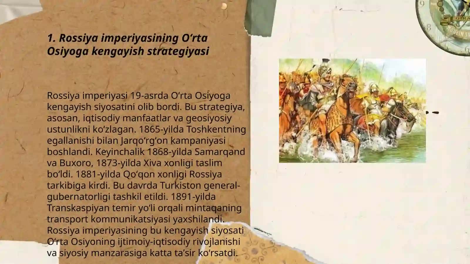 Rossiya Imperiyasining Oʻrta Osiyoga harbiy yurishlari 3