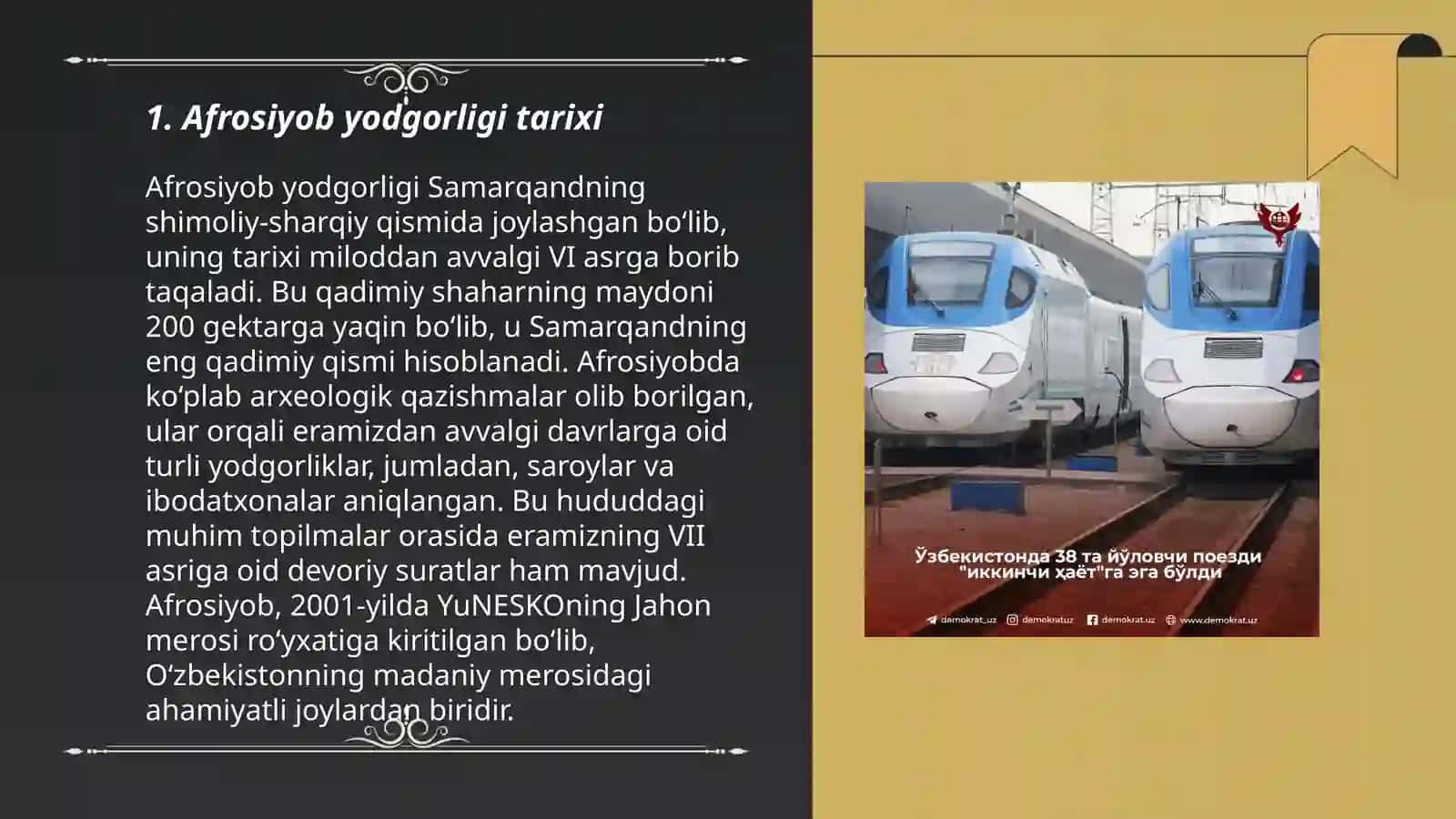 Afrosiyob yodgorligi tarixi 3
