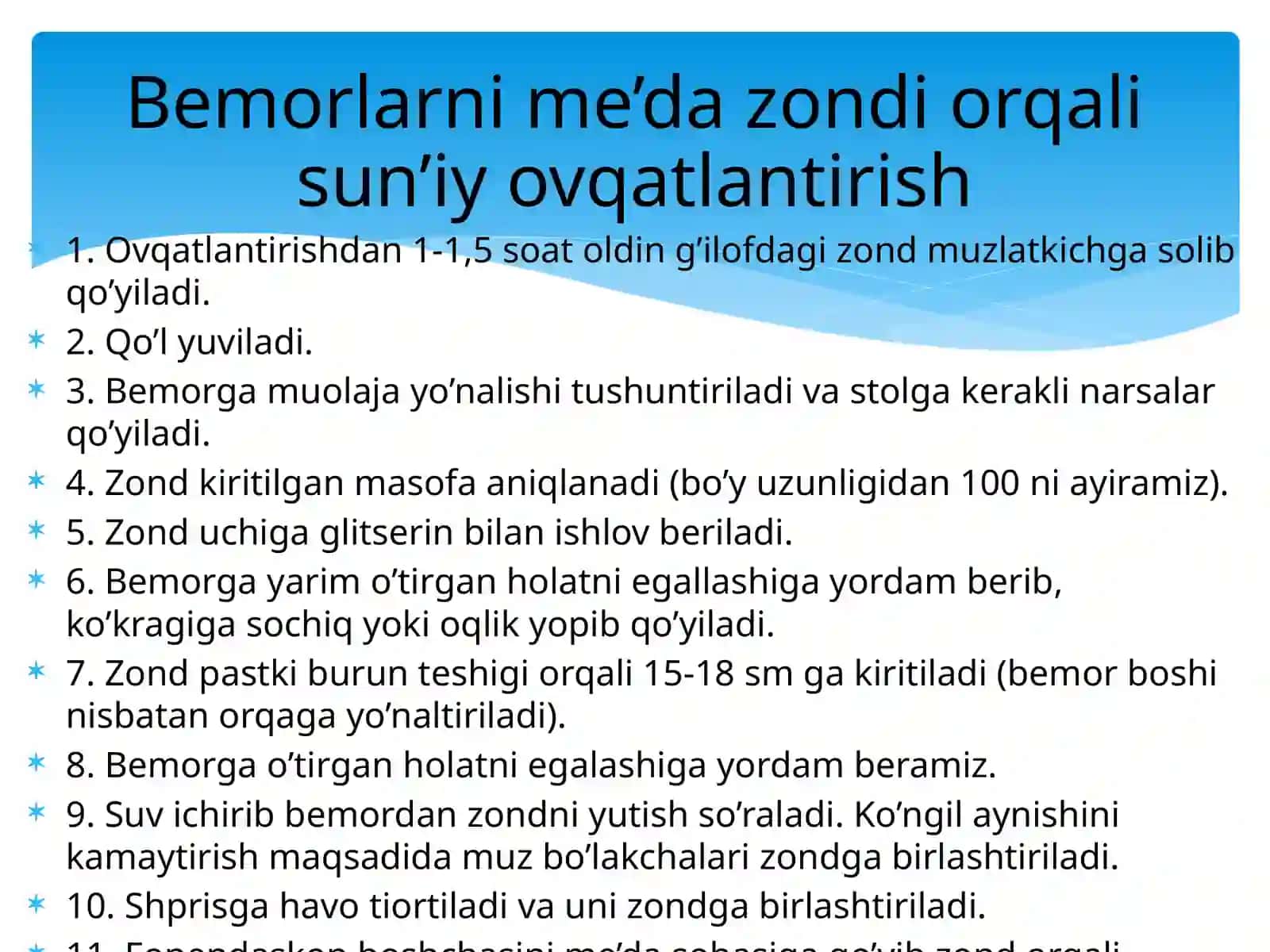 Xirurgik bemorlar ovqatlanishi 3