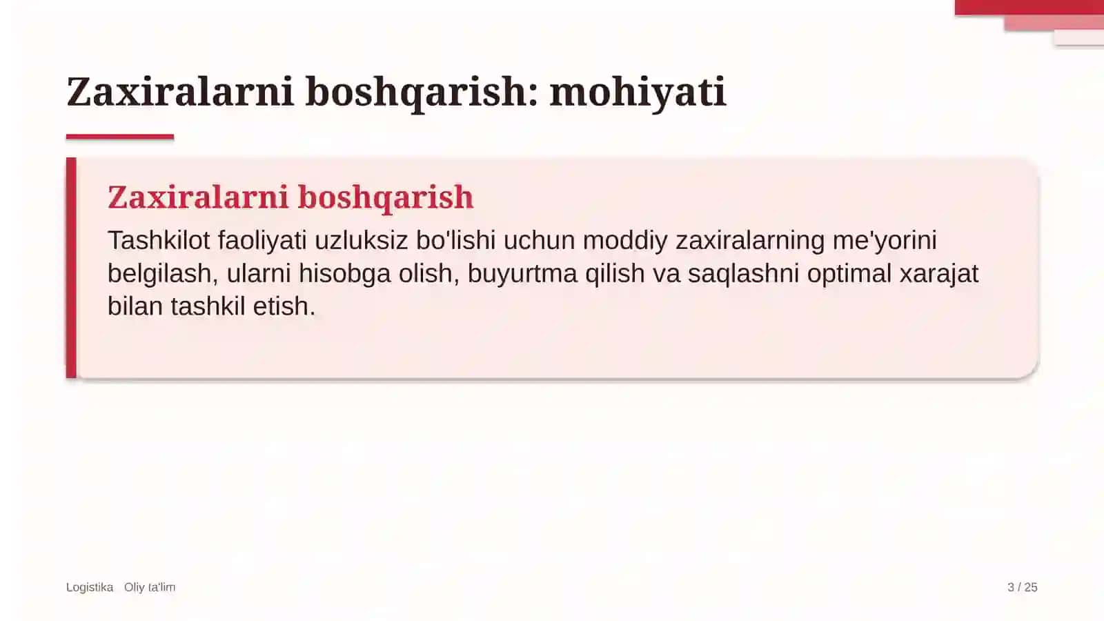 shisha sanoatida zaxiralarni boshqarish 9258 3