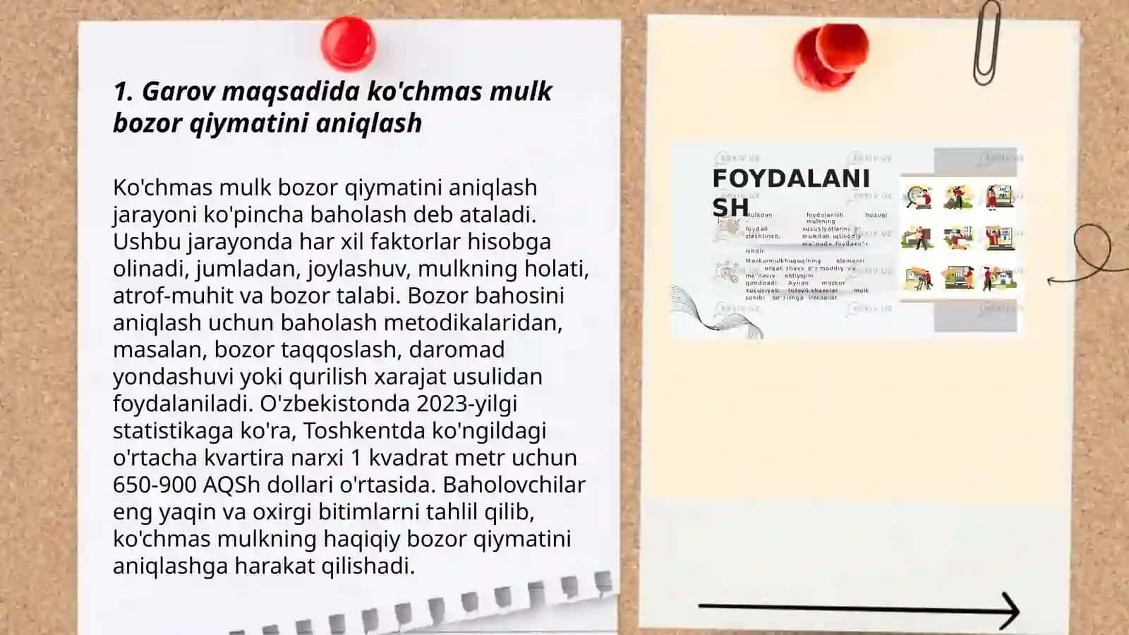 Garov maqsadida ko'chmas mulk qiymatini baholash xususiyatlari 3