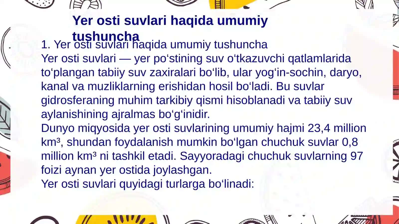 O'rta Osiyo yer osti suvlari 3