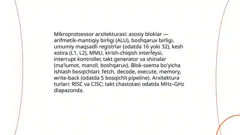 Mikroprotsessorli hisoblash tizimlari 3