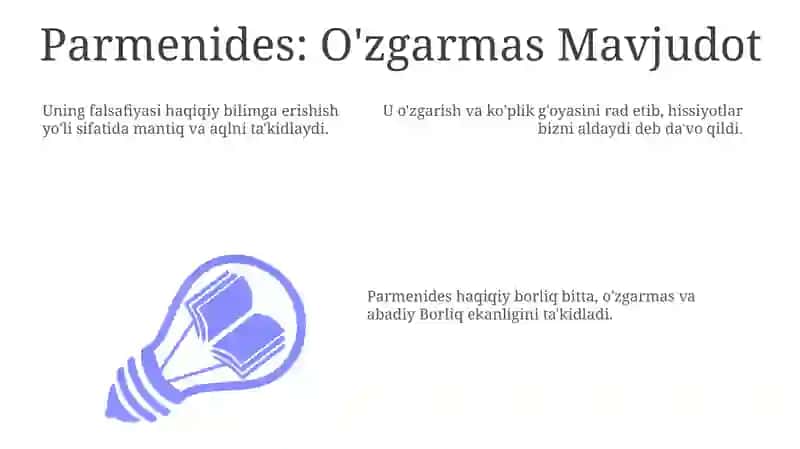 Parmenides: O'zgarmas Mavjudot 3