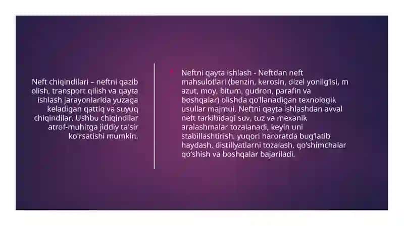 Neft chiqindilarini atrof-muhitga ta'siri 3