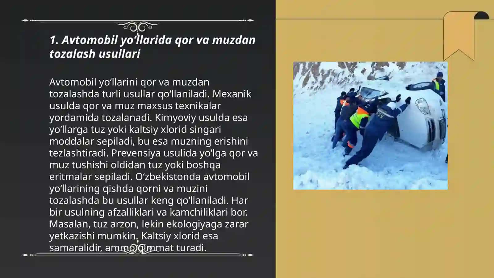 Avtomobil yoʻllarini qishgi mavsumda saqlashga qoʻyiladigan talablar 3