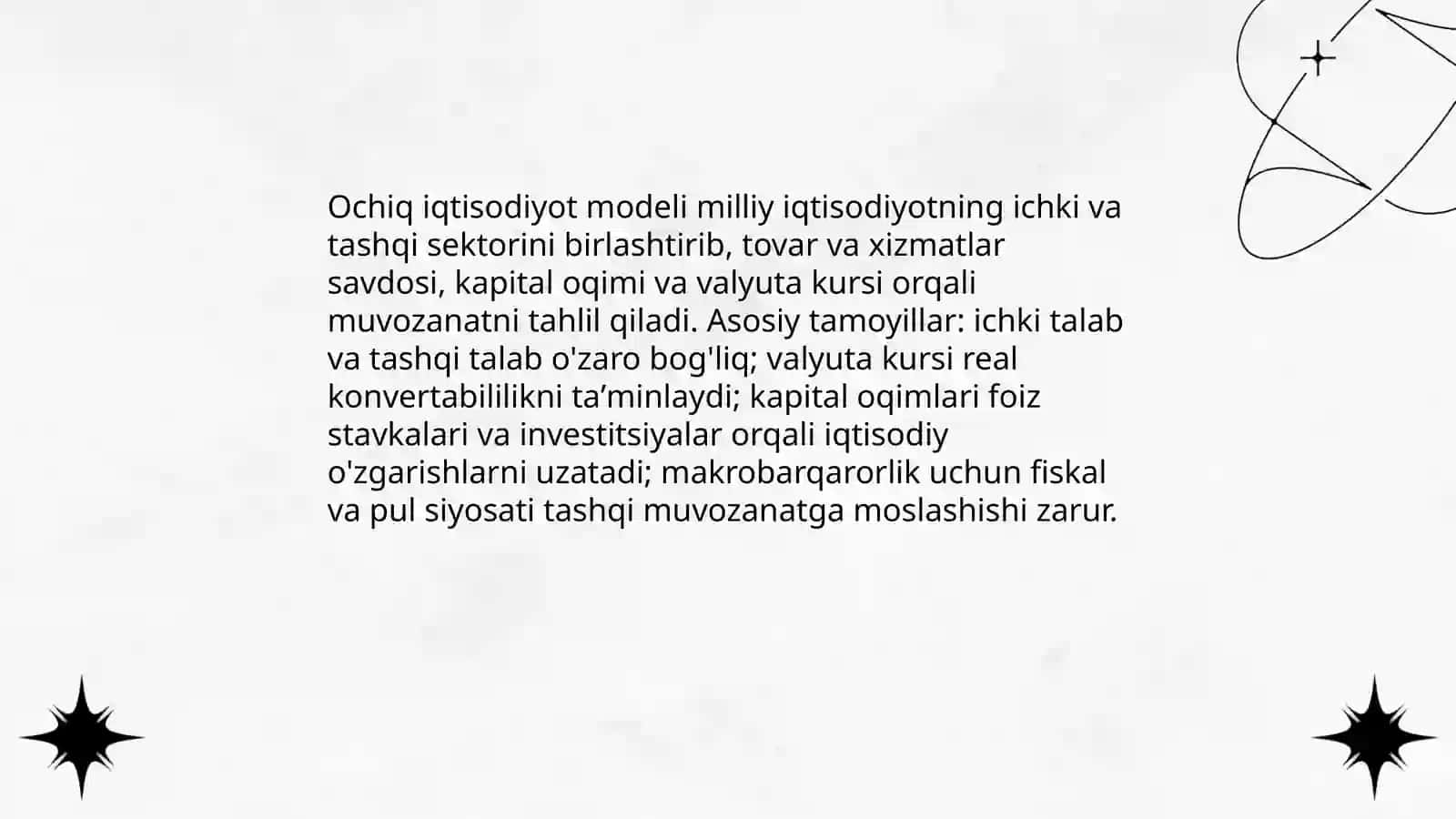 Ochiq iqtisodiyot modeli 3