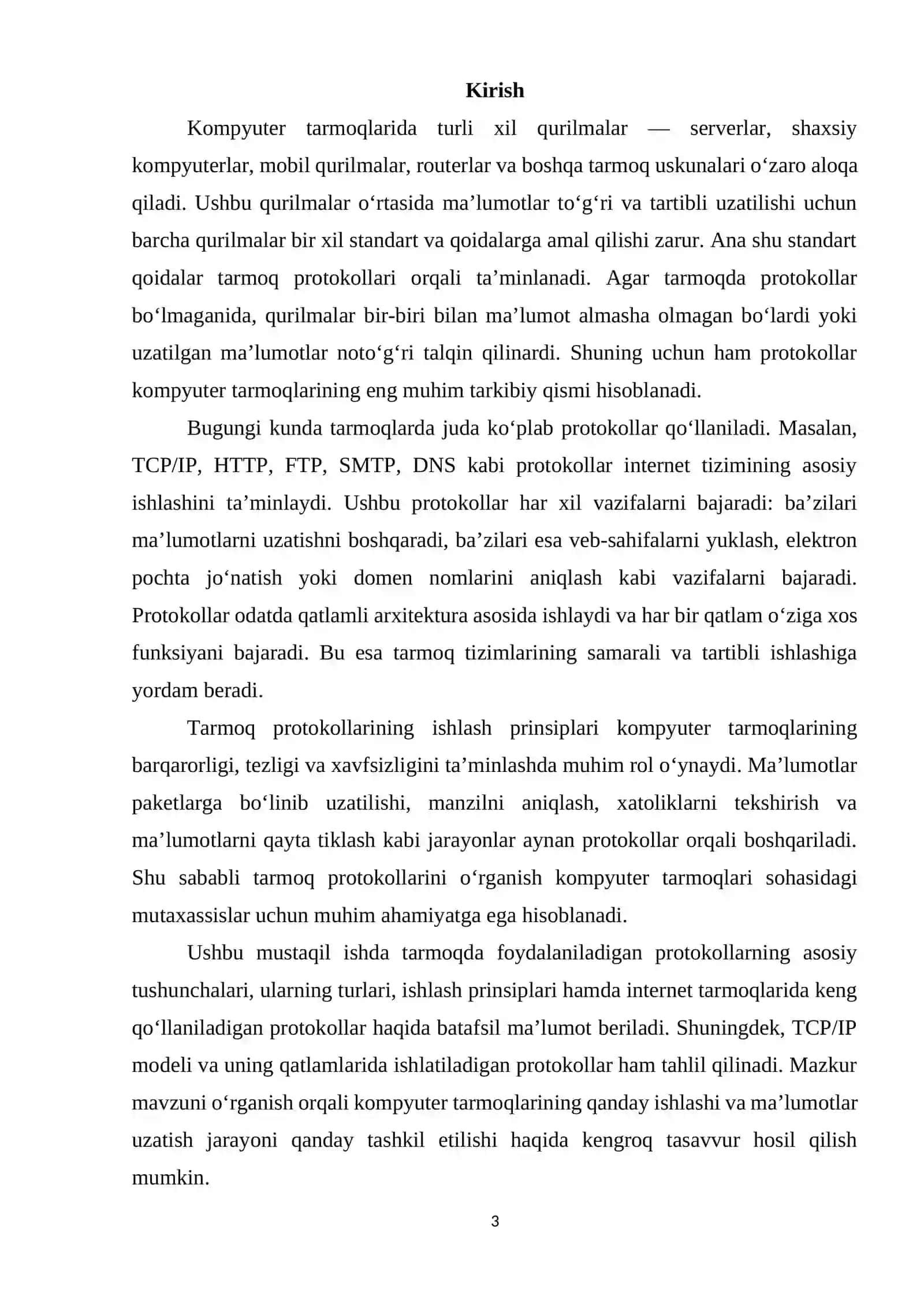 Tarmoq protokollari va ularning ishlash prinsiplari 3