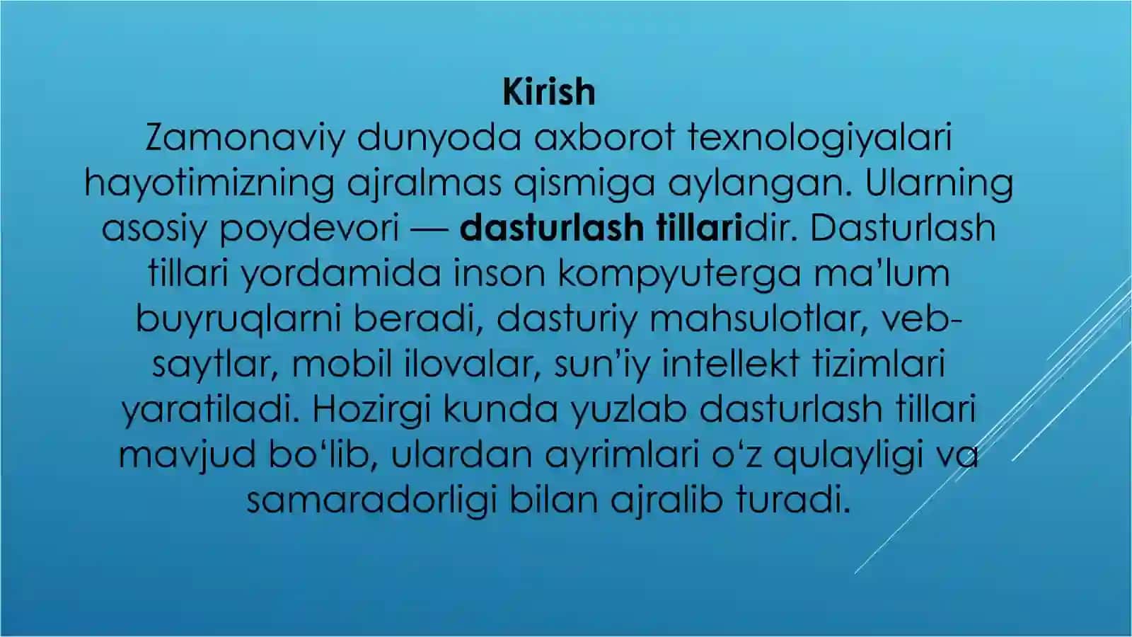 Zamonaviy dasturlash tillari 3