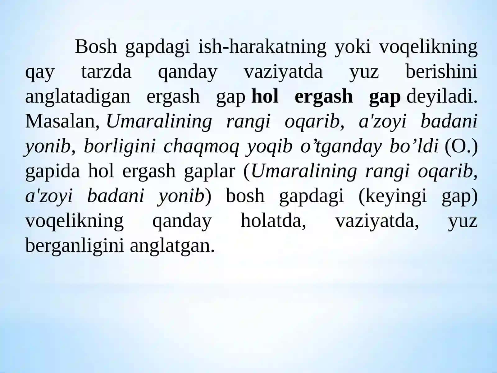 HOL ERGASH GAPLI QO’SHMA GAP 3