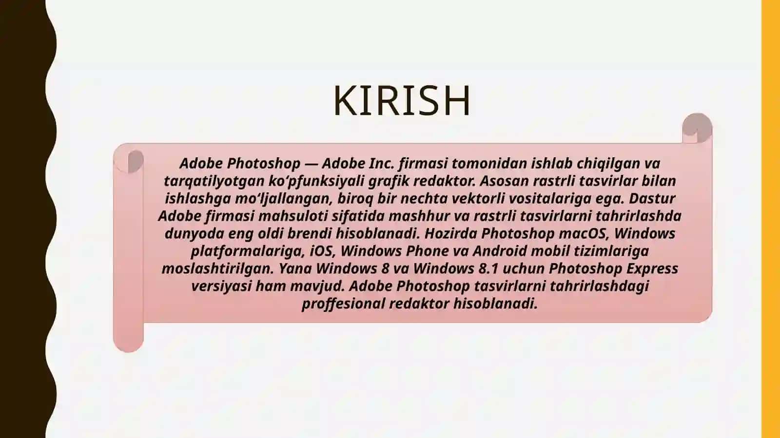 ADOBE PHOTOSHOP DASTURIDA TASVIR YARATISH VA TAHRIRLASH 3