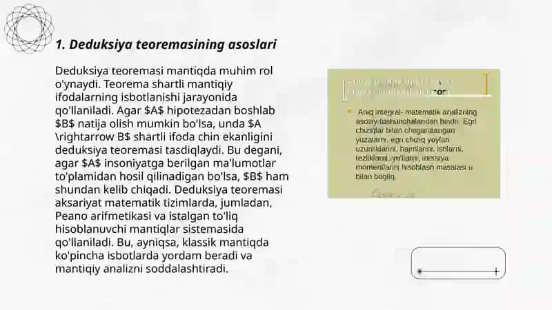 Deduksiya teoremasining tatbiqlari 3