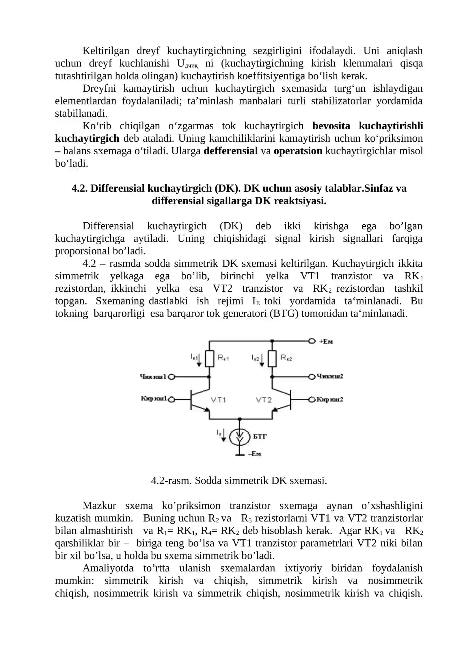 4-mavzu.O‘zgarmas tok kuchaytirgichlari (O‘TK) 3