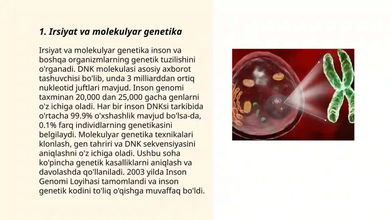 Irsiyat va molekulyar genetika 3