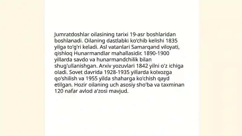 Jumratdoshlar oilasi haqida 3