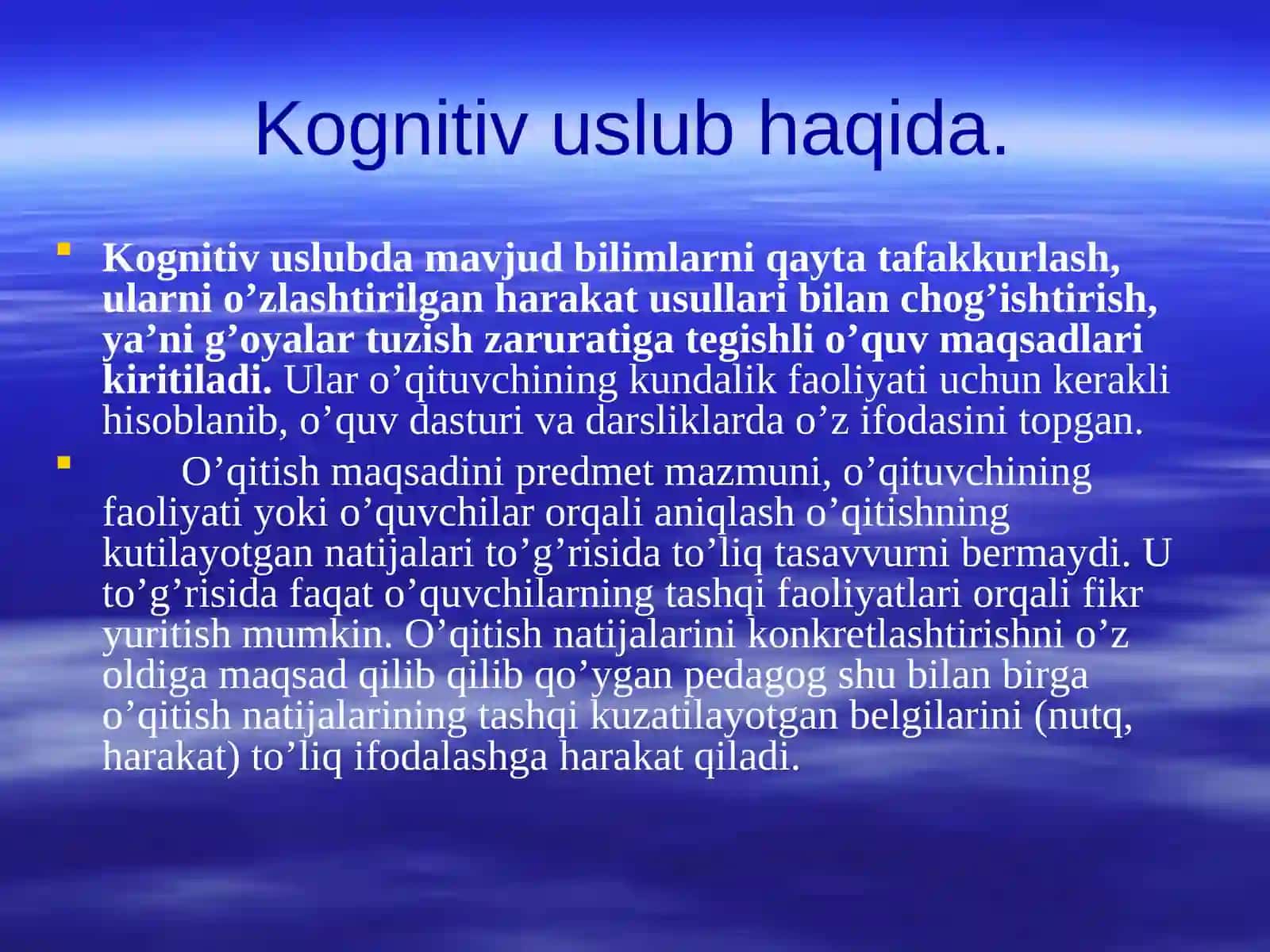 Kognitiv uslublar va ulardan ta’lim jarayonida foydalanish 3
