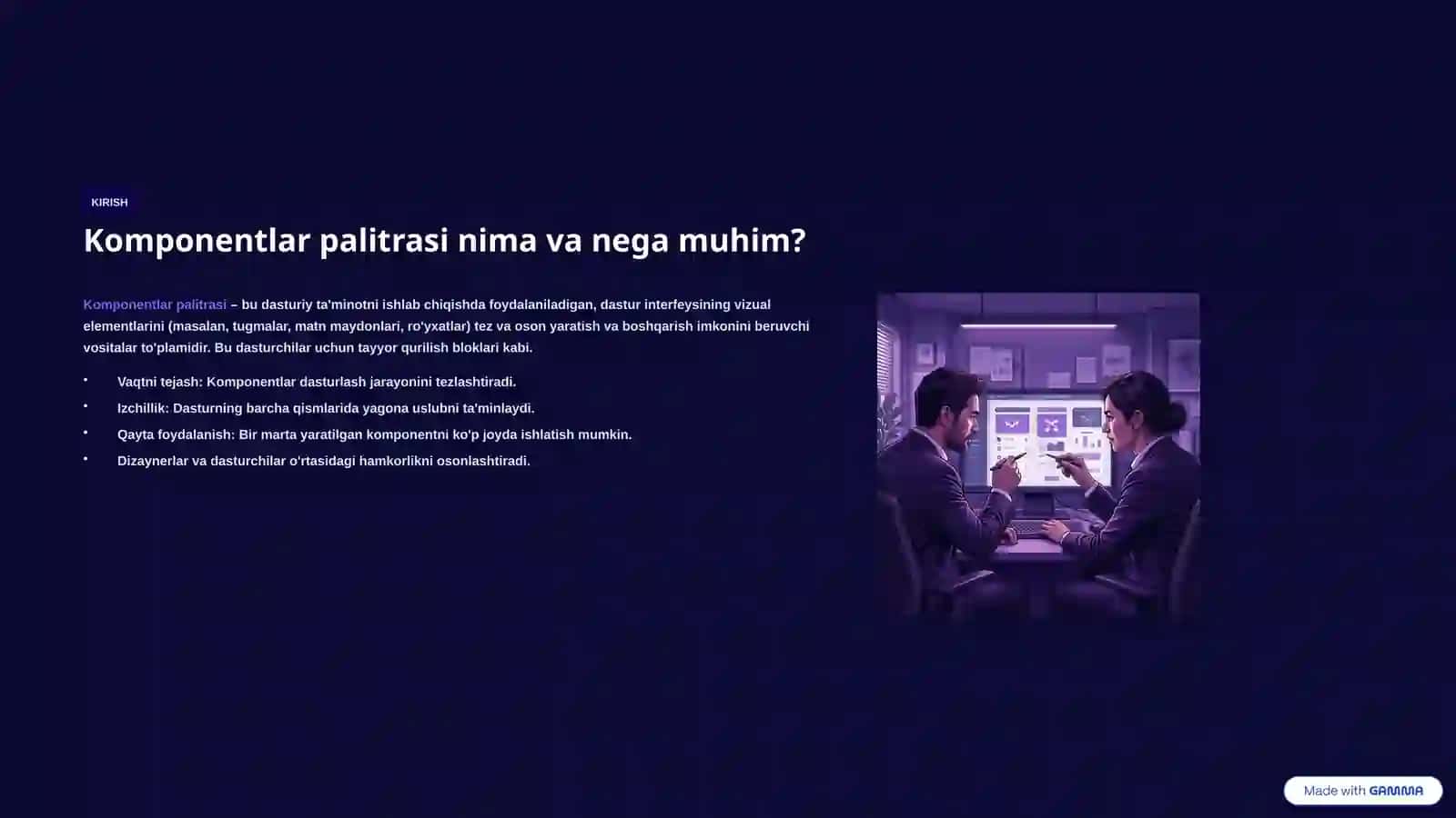 Standart Komponentlar Palitrasi 3