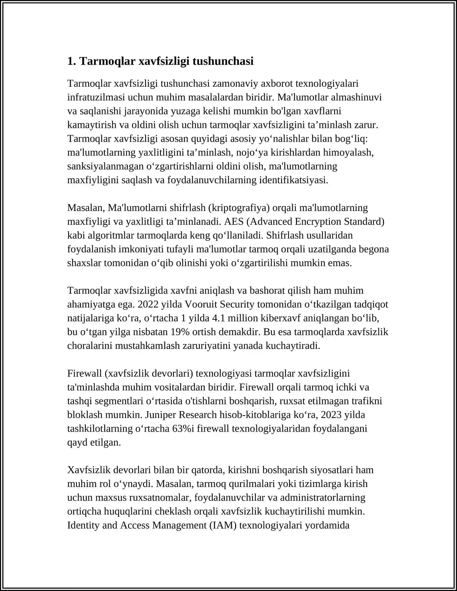 TARMOQ XAVFSIZLIGI ASOSLARI 3
