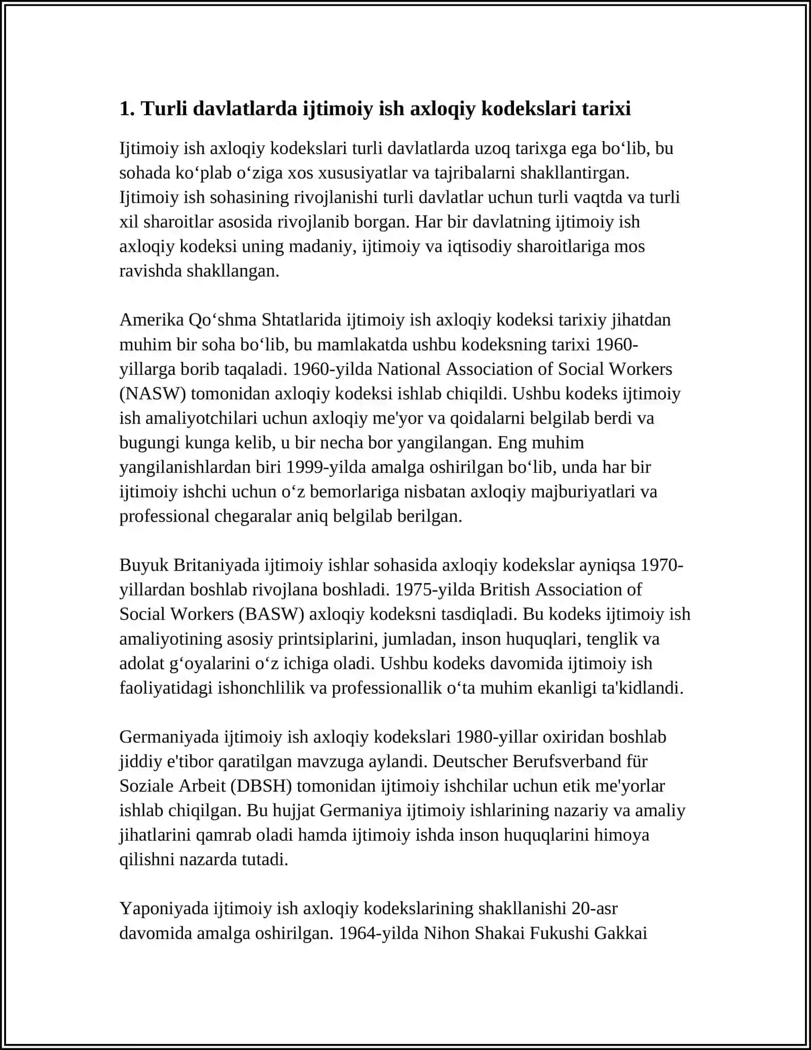 TURLI DAVLATLARNING IJTIMOIY ISH AXLOQIY KODEKSLARI 3