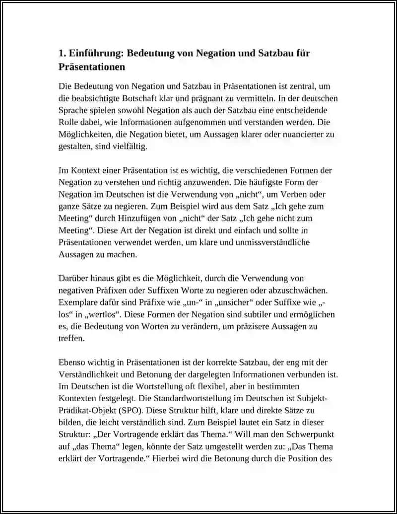 NEGATION UND SATZBAU EINE PRESENTATION ZUM THEMA VORBEREITEN 3