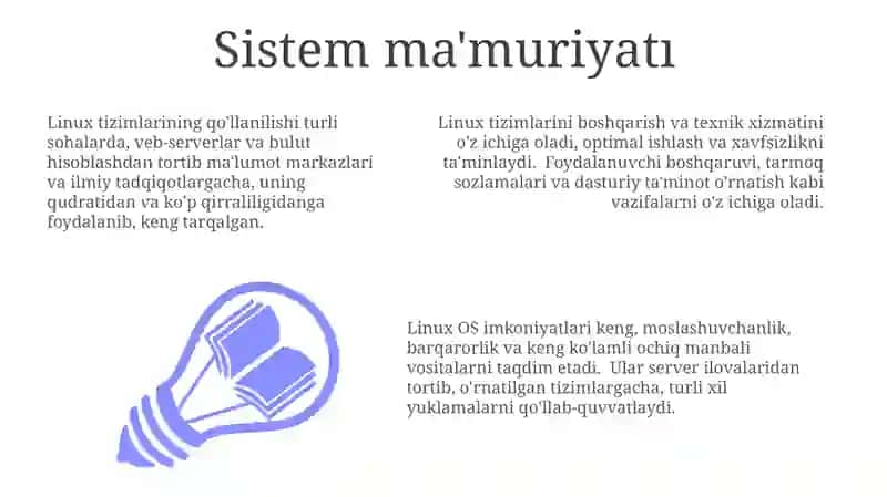 Linux operatsion tizimi ularning imkoniyatlari va qòllanish doirasi 3