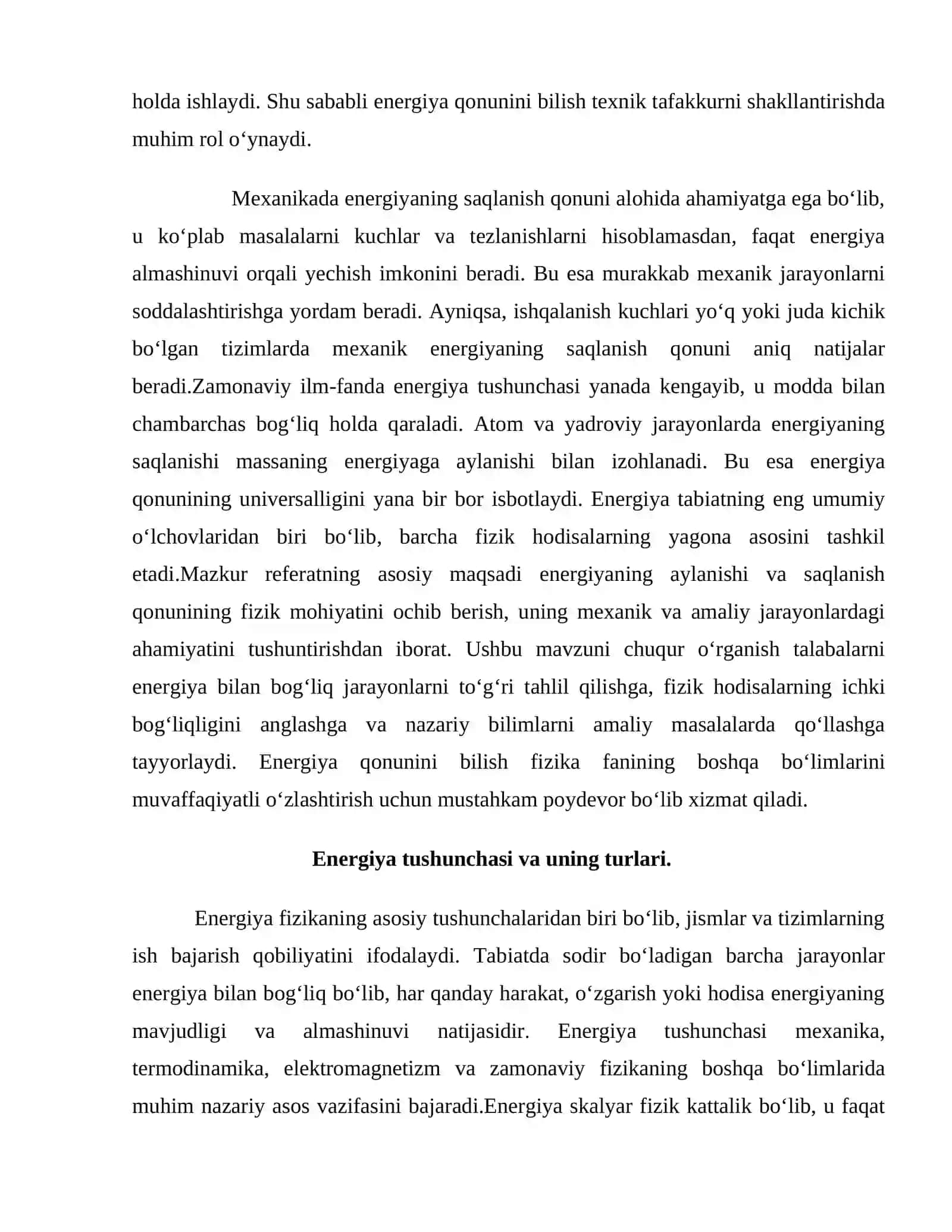 Energiyaning aylanish va saqlanish qonuni 3