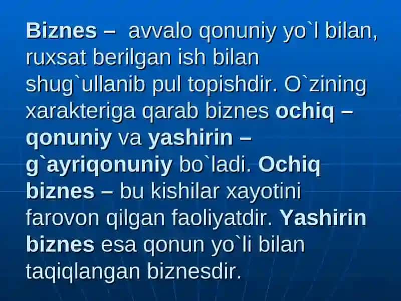 Tadbirkorlik faoliyati 3