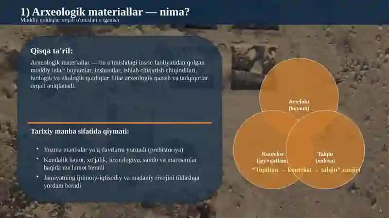 ARXEOLOGIK MATERIALLAR TARIXIY MANBA SIFATIDA 3