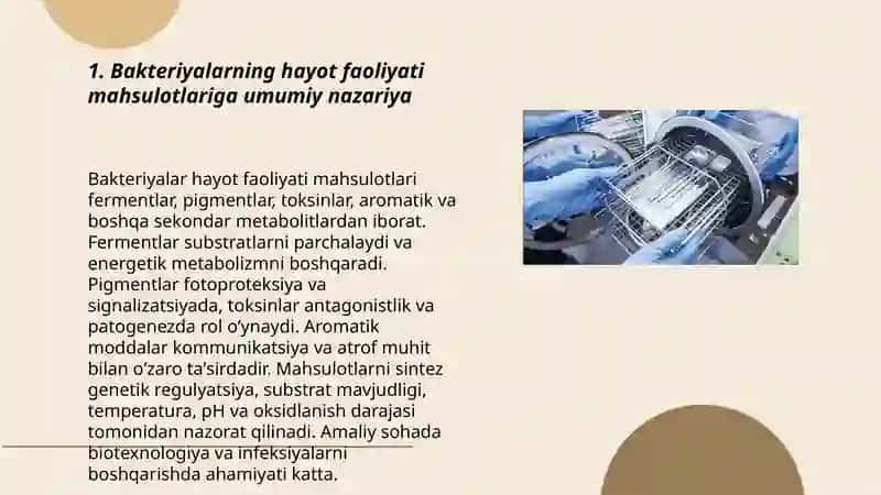 Bakteriyalarning hayot faoliyati mahsulotlari 3