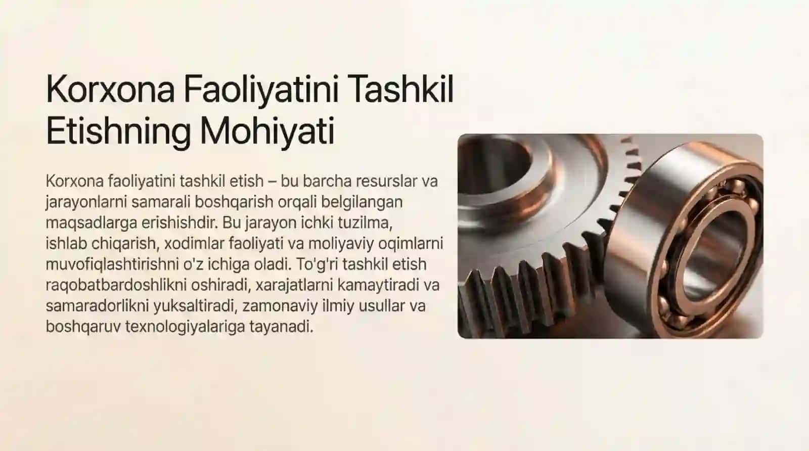 Korxona faoliyatini tashkillashtirish 3