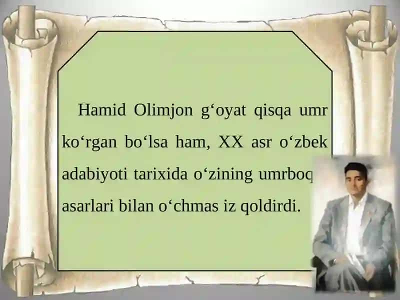Hamid Olimjon bolalarning ertaknafis shoiri 3