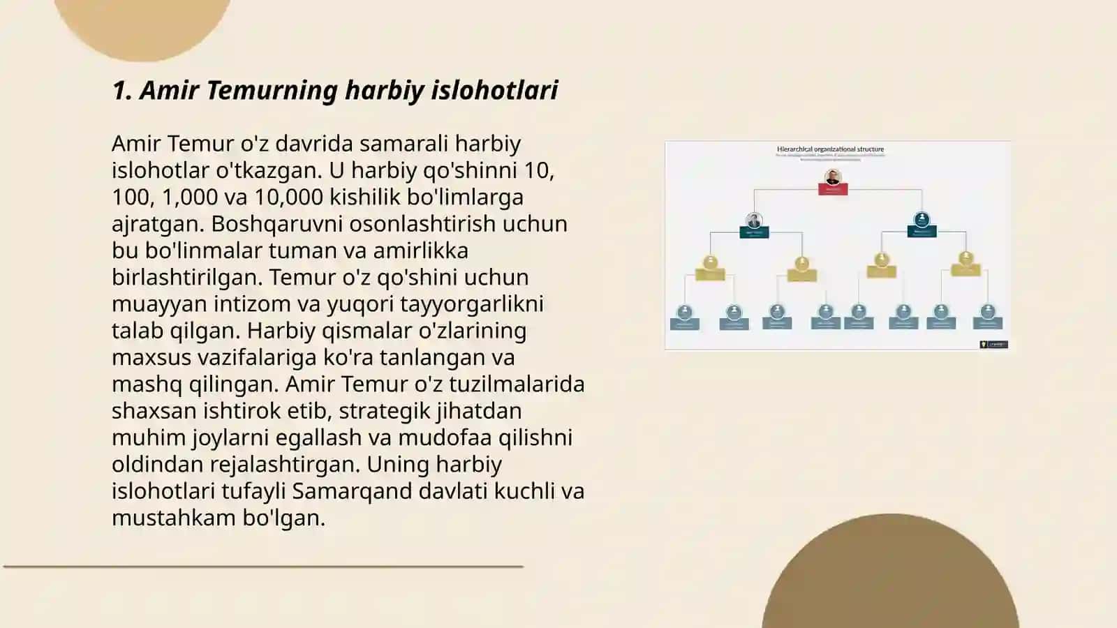 Amir Temur armiyasining tashkil etilishi va tuzilishi 3