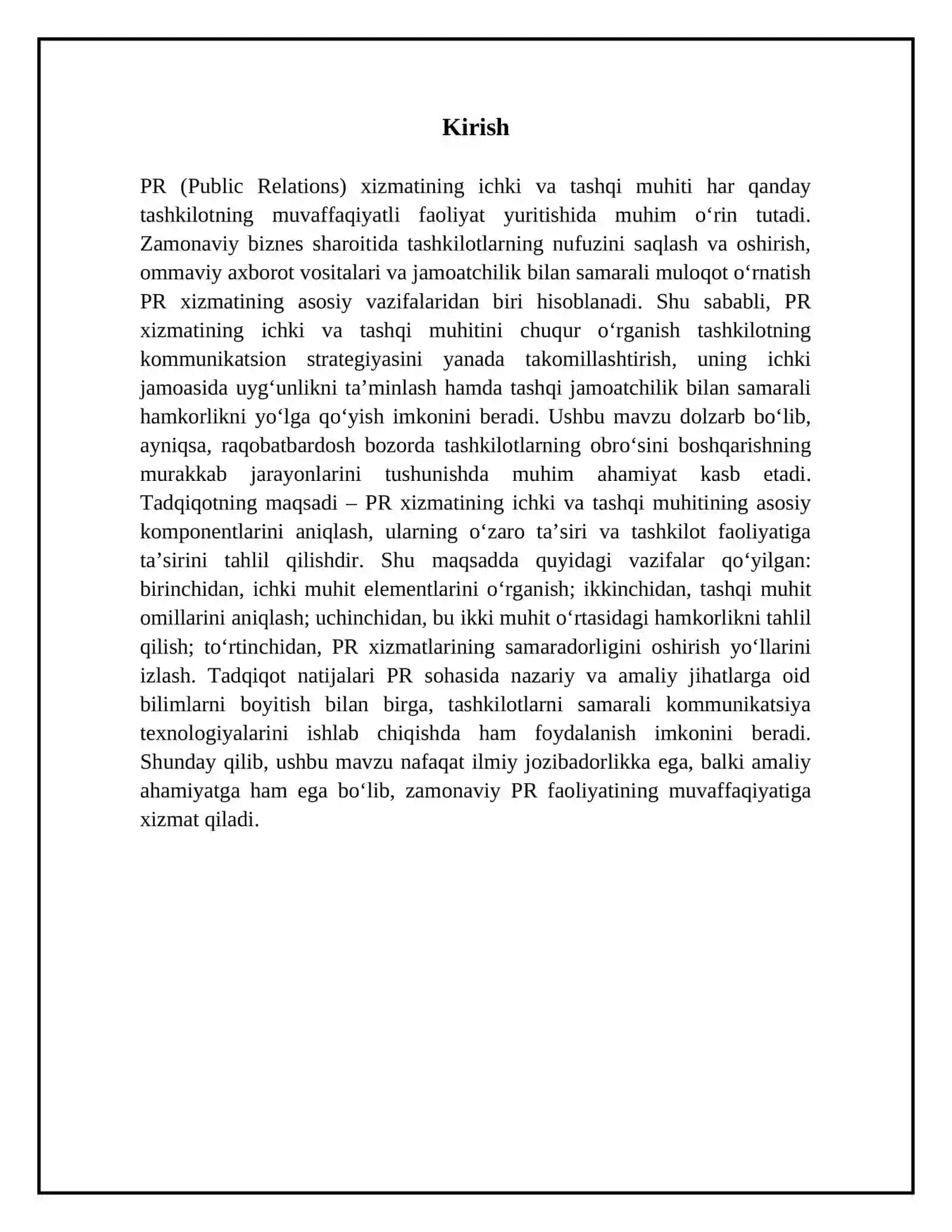 PR xizmatining ichki va tashqi muhiti 3