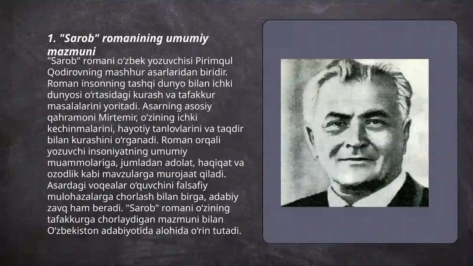 Abdulla Qahhor "Sarob" romani tahlili 3