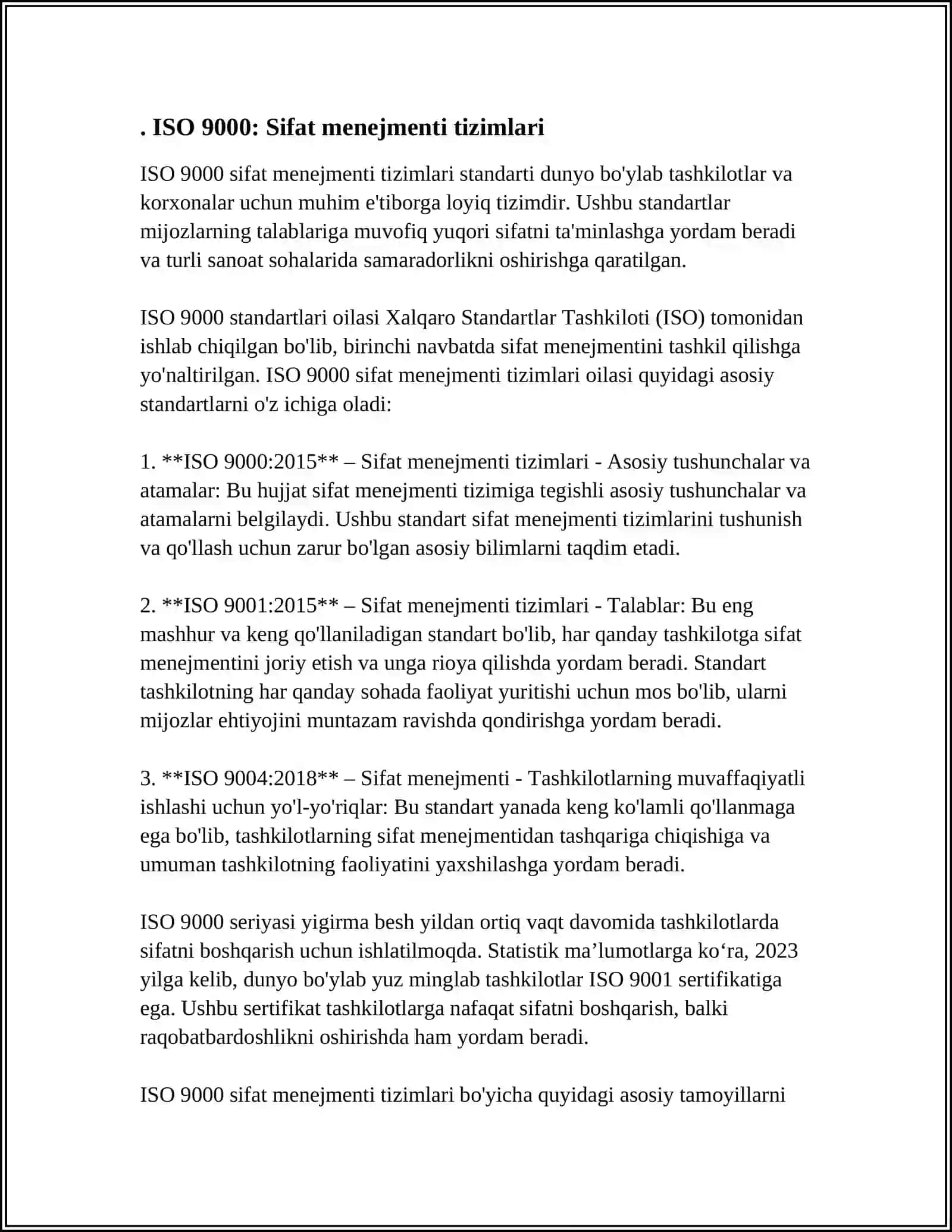 ISO 9000 SERIYASIDAGI STANDARTLAR 3