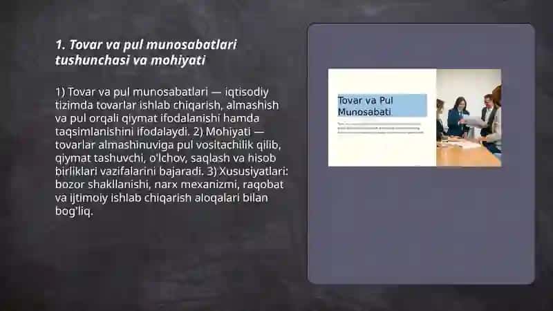 Tovar va pul munosabatlari 3