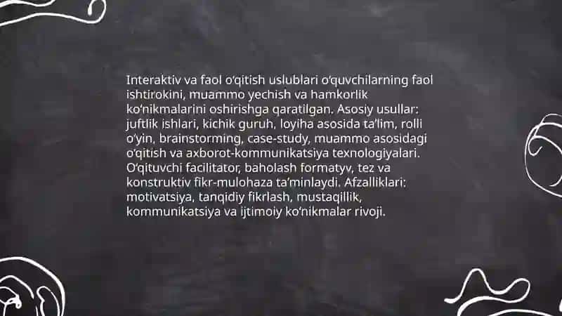 Zamonaviy o‘qitish shakllari va uslublari 3