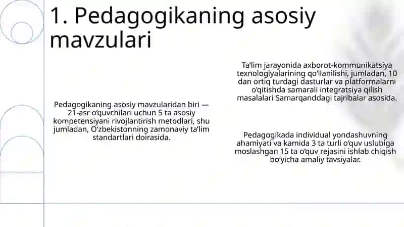 Pedagogika fani: Umumiy nuqtai 3