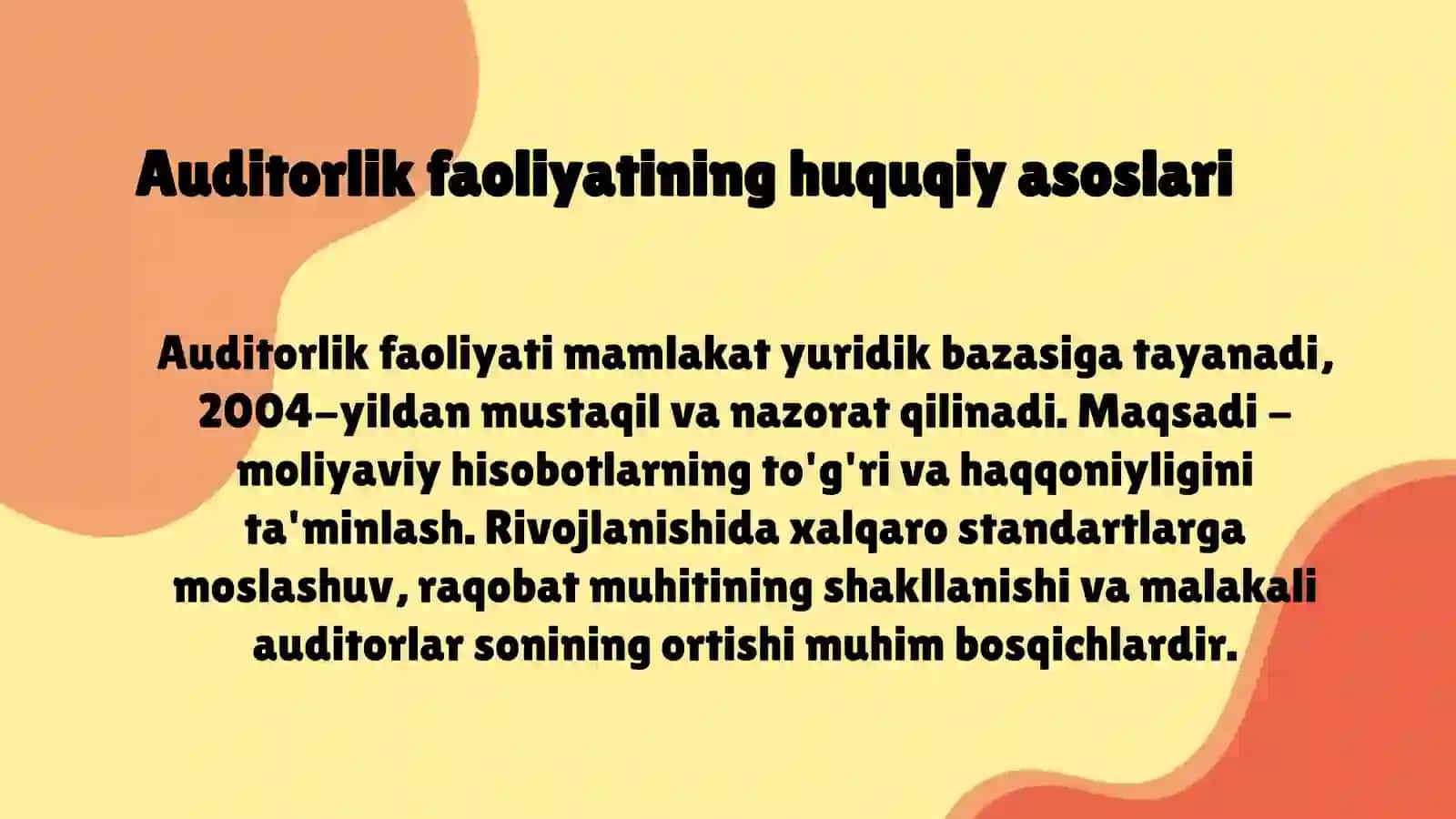 Auditorlik faoliyatining huquqiy asoslari 3