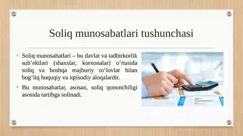 Biznesda soliq munosabatlari 3