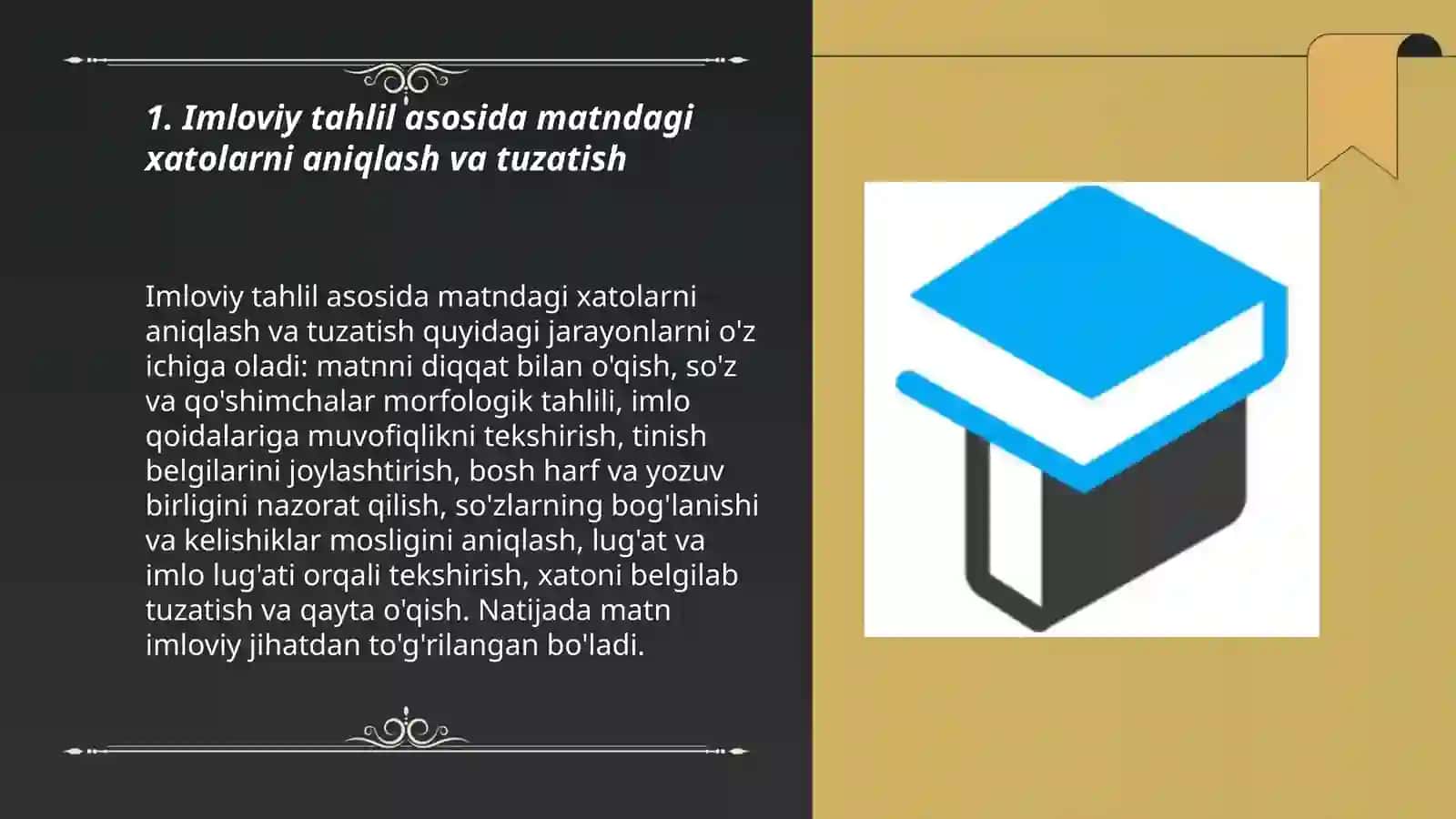 Imloviy tahlil koʻrinishidagi yozma ishlarni bajarish 3