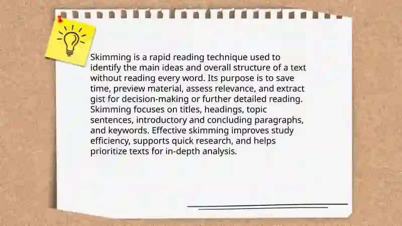 Skimming skills 3