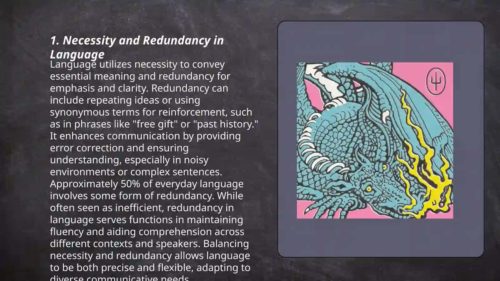 Plan: 1. Necessity and Redundancy in Language 3